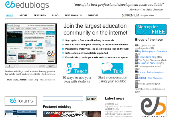 The new look of edublogs