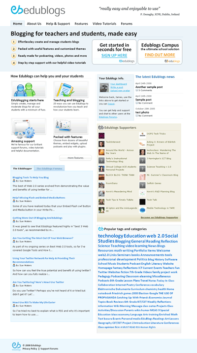 New look Edublogs