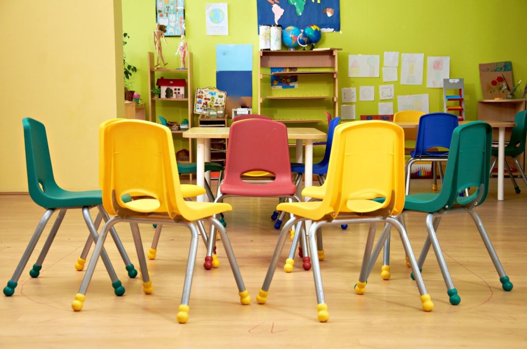 Colorful chairs in a classroom | 10 Great Examples of Class Blogs